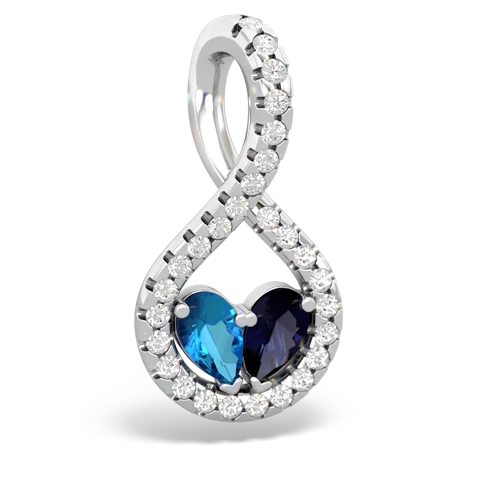 london topaz-sapphire pave twist pendant