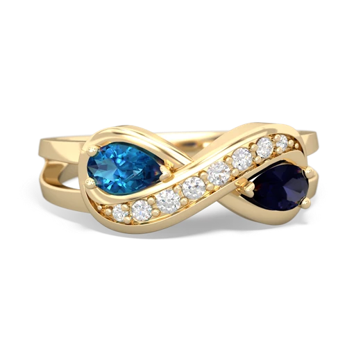 london topaz-sapphire diamond infinity ring