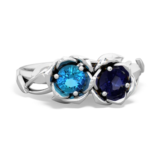 london topaz-sapphire roses ring