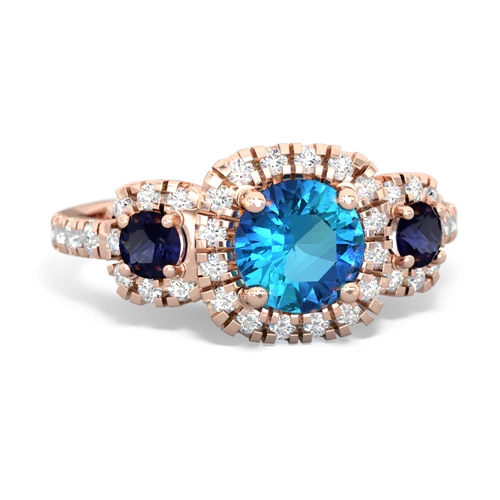 london topaz-sapphire three stone regal ring