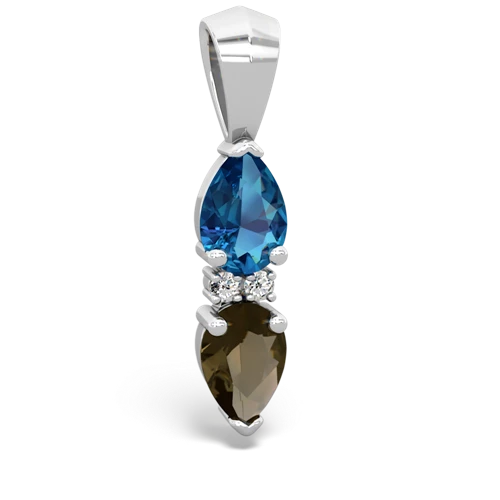 london topaz-smoky quartz bowtie pendant