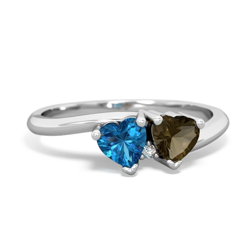 london topaz-smoky quartz sweethearts promise ring