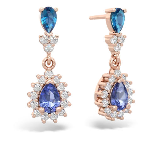 london topaz-tanzanite dangle earrings