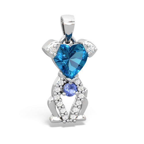 london topaz-tanzanite birthstone puppy pendant