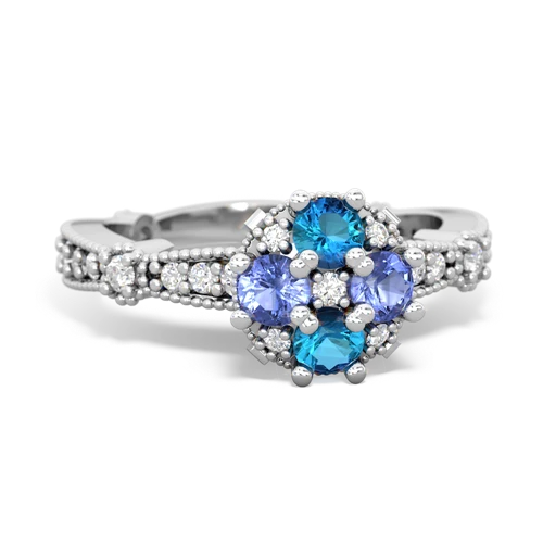 london topaz-tanzanite art deco engagement ring