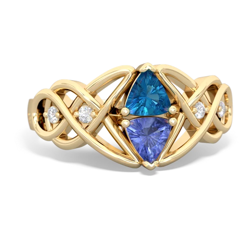 london topaz-tanzanite celtic knot ring