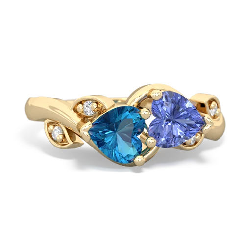 london topaz-tanzanite floral keepsake ring