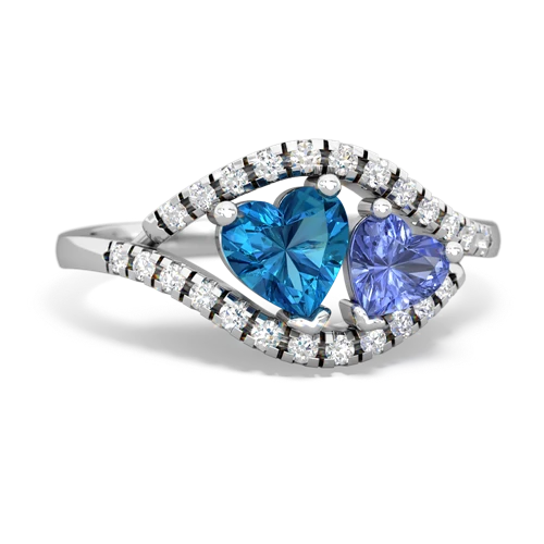 london topaz-tanzanite mother child ring