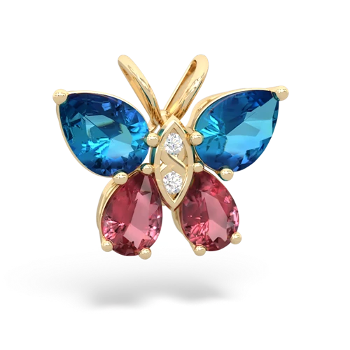 london topaz-tourmaline butterfly pendant