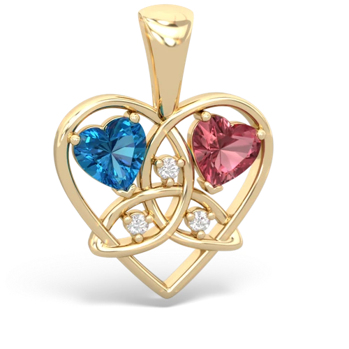 london topaz-tourmaline celtic heart pendant