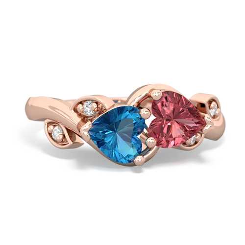 london topaz-tourmaline floral keepsake ring