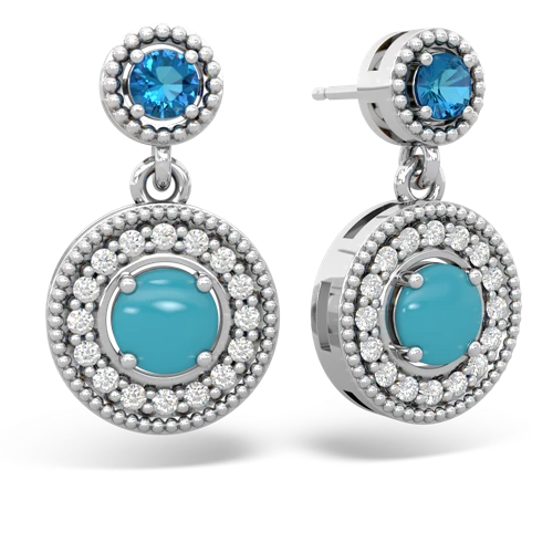 london topaz-turquoise halo earrings