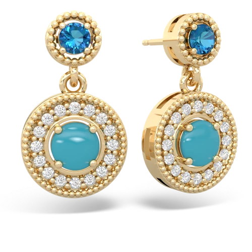 london topaz-turquoise halo earrings