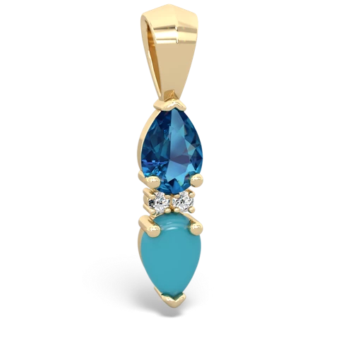 london topaz-turquoise bowtie pendant