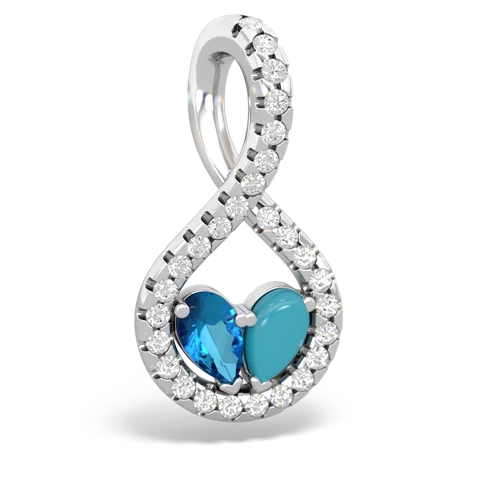 london topaz-turquoise pave twist pendant