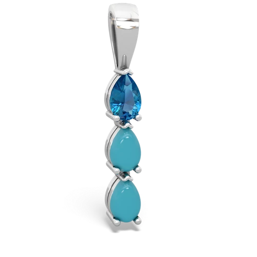 london topaz-turquoise three stone pendant