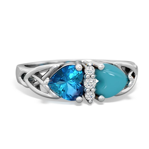 london topaz-turquoise celtic ring