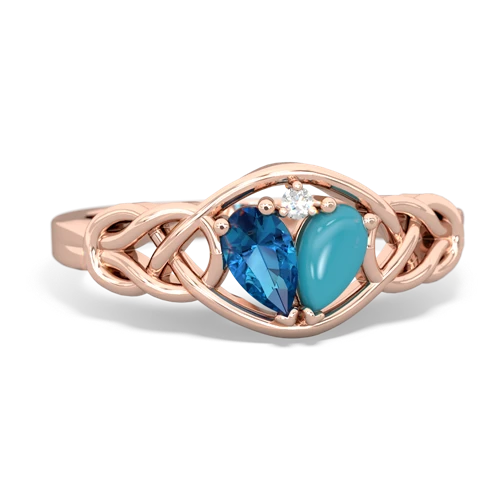 london topaz-turquoise celtic knot ring