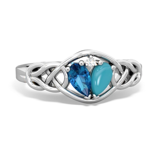 london topaz-turquoise celtic knot ring