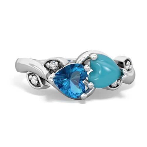 london topaz-turquoise floral keepsake ring