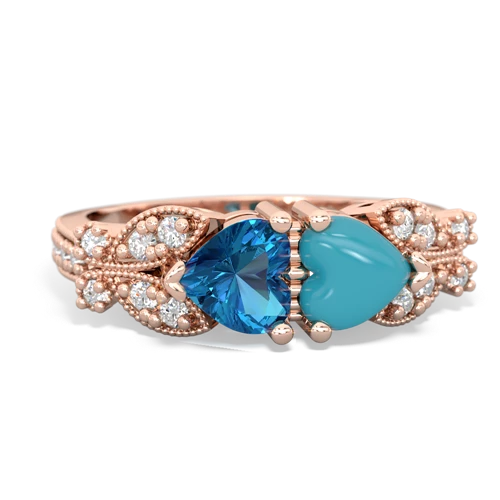 london topaz-turquoise keepsake butterfly ring