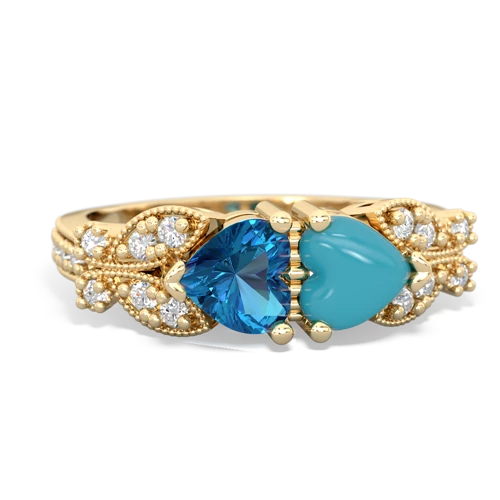 london topaz-turquoise keepsake butterfly ring