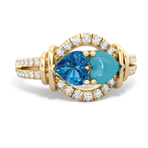 london topaz-turquoise pave keepsake ring