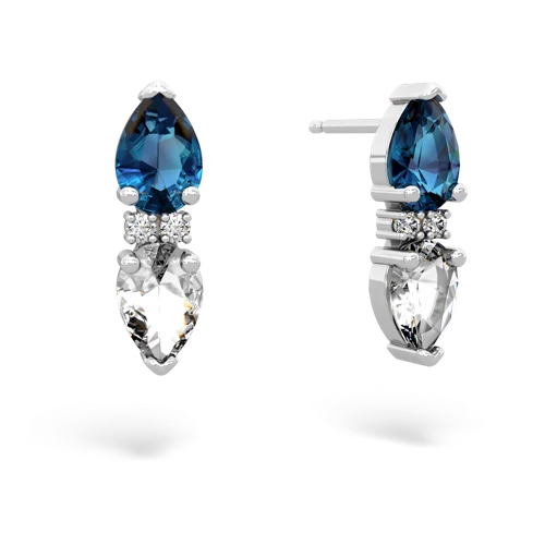 london topaz-white topaz bowtie earrings