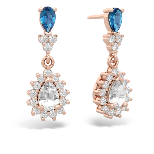 london topaz-white topaz dangle earrings