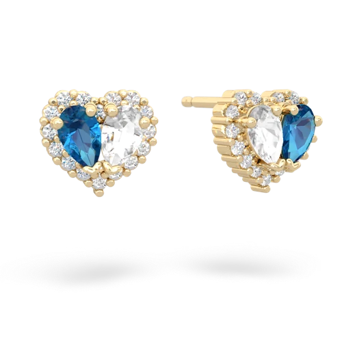 london topaz-white topaz halo-heart earrings