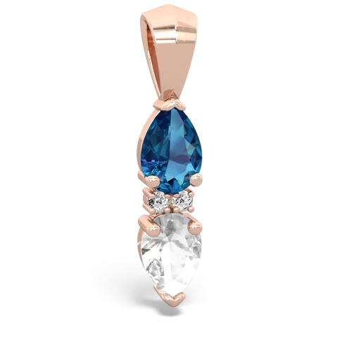 london topaz-white topaz bowtie pendant