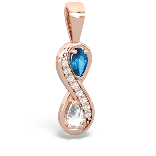 london topaz-white topaz keepsake infinity pendant