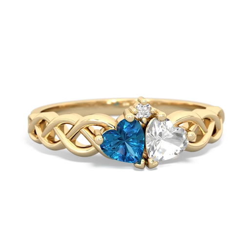 london topaz-white topaz celtic braid ring