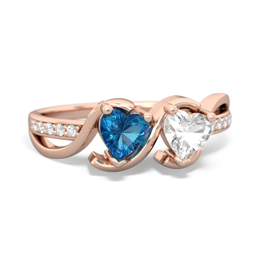 london topaz-white topaz double heart ring