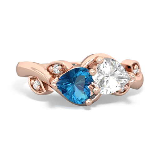 london topaz-white topaz floral keepsake ring