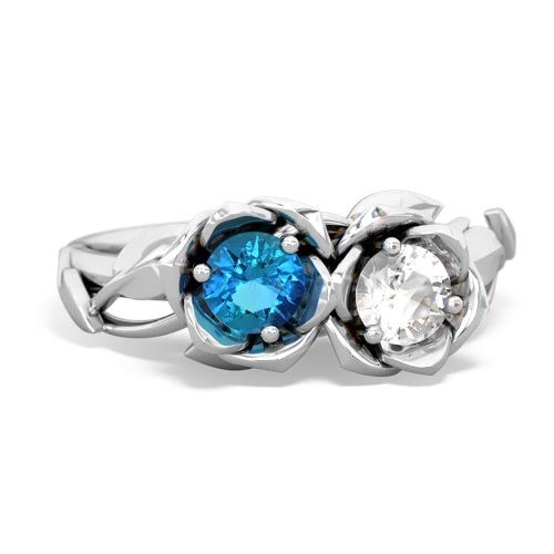 london topaz-white topaz roses ring