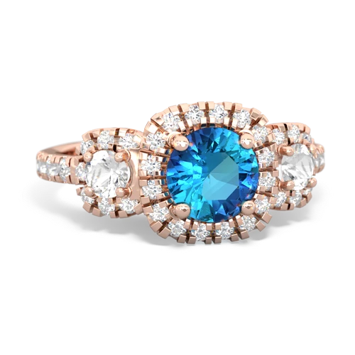 london topaz-white topaz three stone regal ring