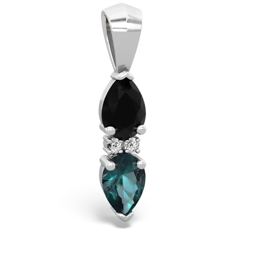 onyx-alexandrite bowtie pendant