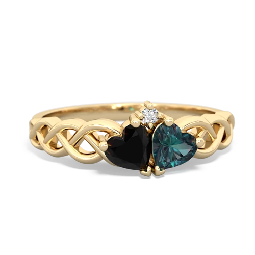 onyx-alexandrite celtic braid ring