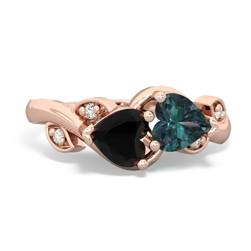 onyx-alexandrite floral keepsake ring