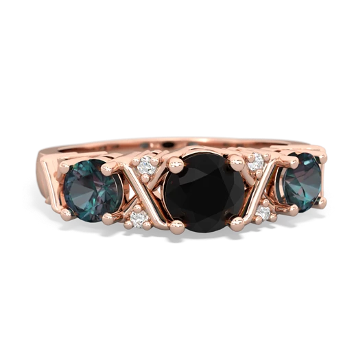 onyx-alexandrite timeless ring