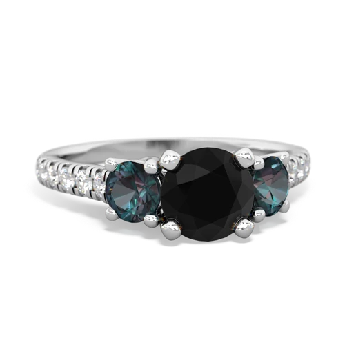 onyx-alexandrite trellis pave ring