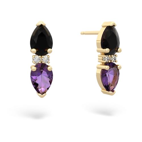 onyx-amethyst bowtie earrings