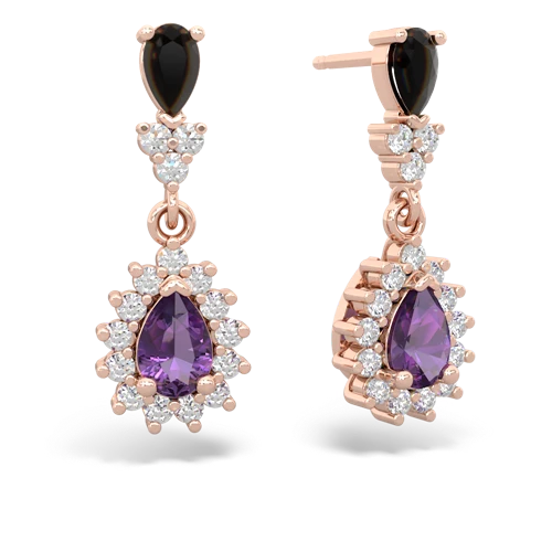 onyx-amethyst dangle earrings