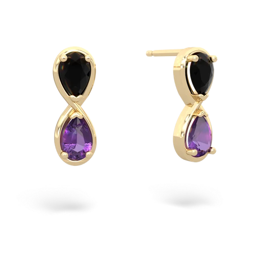 onyx-amethyst infinity earrings