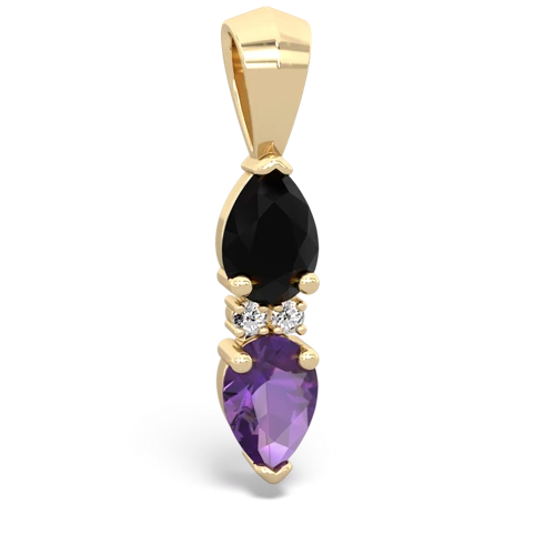 onyx-amethyst bowtie pendant