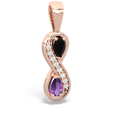 onyx-amethyst keepsake infinity pendant