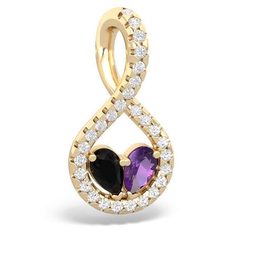 onyx-amethyst pave twist pendant