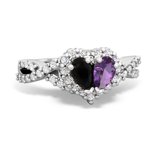 onyx-amethyst engagement ring