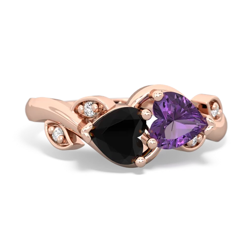 onyx-amethyst floral keepsake ring